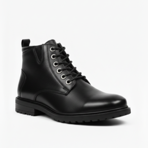 حذاء هاف جلد طبيعي أسود 5006