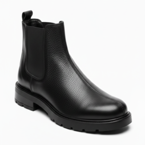 حذاء جلد طبيعي اسود كود 5014